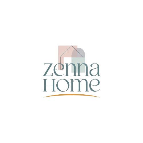 zenna Home" logo with pastel house icon and modern typography.